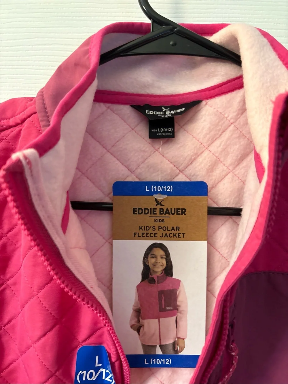 Eddie Bauer Girls Pink Two-Tone Fleece Jacket